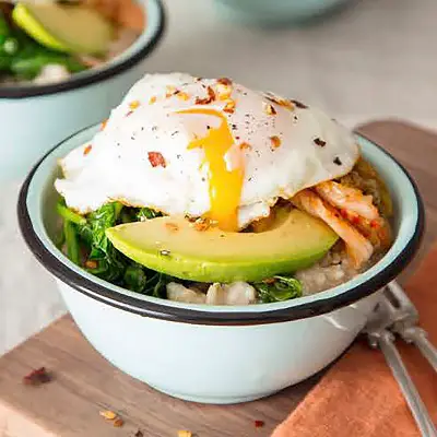 Savory Oatmeal with Kimchi